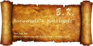 Borovnyák Kalliopé névjegykártya